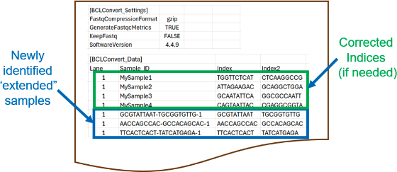 BCL Autodetect Correct samplesheet